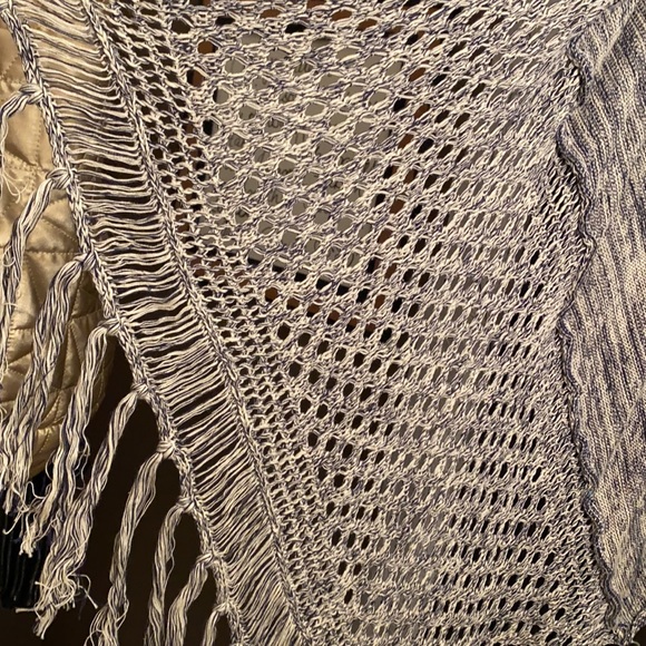 Umgee blue asymmetrical fringed cardigan - Picture 2 of 6